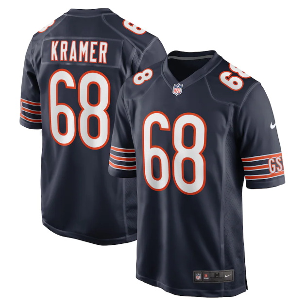 mens nike doug kramer navy chicago bears game player jersey